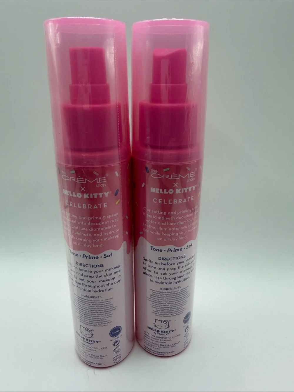 The Crème Shop x Hello Kitty Celebrate Setting Priming Spray Set of 2 New